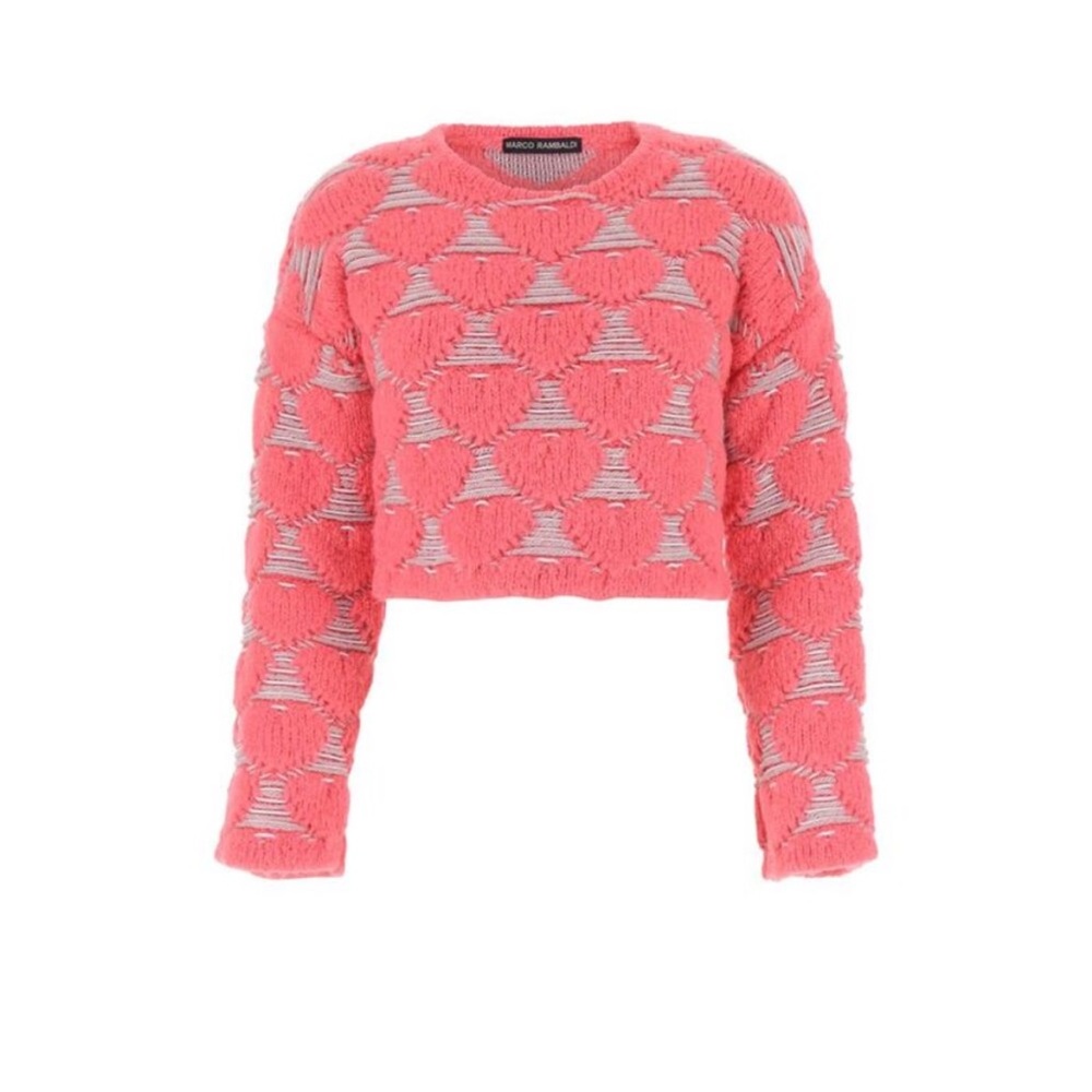 MARCO RAMBALDI Embroidered Acrylic Blend Sweater Hearts